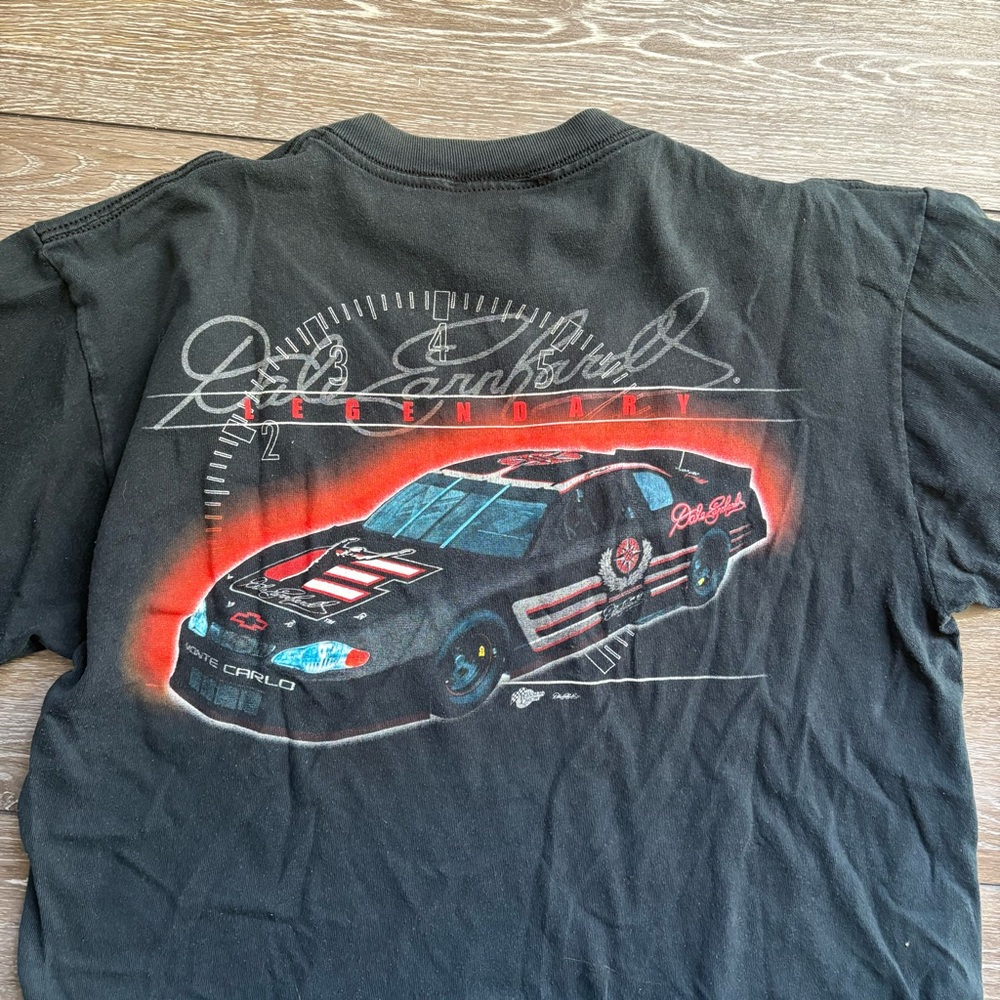 Nascar Black Tee with Red and Blue Race Car Graphic VINTAGE